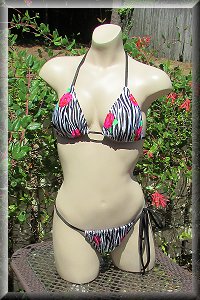 Floral Zebra Bikini Set.