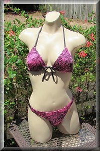 Sultry Pink Snake Bikini Set.