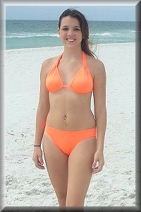 Bright Orange swimwear fabric samples