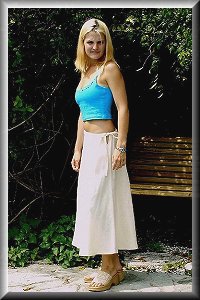 Organic Hemp Bias Cut Draw String Skirt.