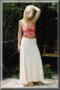 Organic Hemp Yolk Bias Cut Long Skirt.