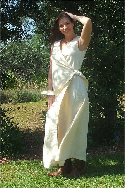 Eco-Friendly Organic Hemp Long Autumn Day Dress - Made in the USA.
