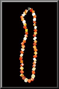 Golden Agate Diamond Cut Necklace.