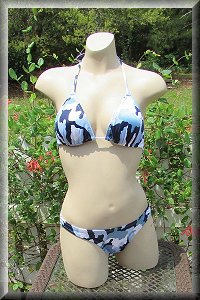 Blue Camo 3 Bikini Set.