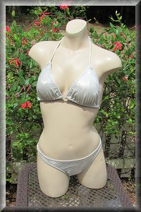 Foxy Silver Hologram Bikini Set.